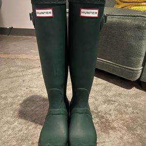 Hunter green tall rainboots